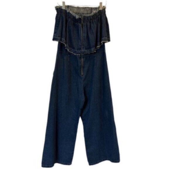Anthropologie | Women's Blue Hei Hei Denim Strapless Romper Size Medium - Picture 9 of 15